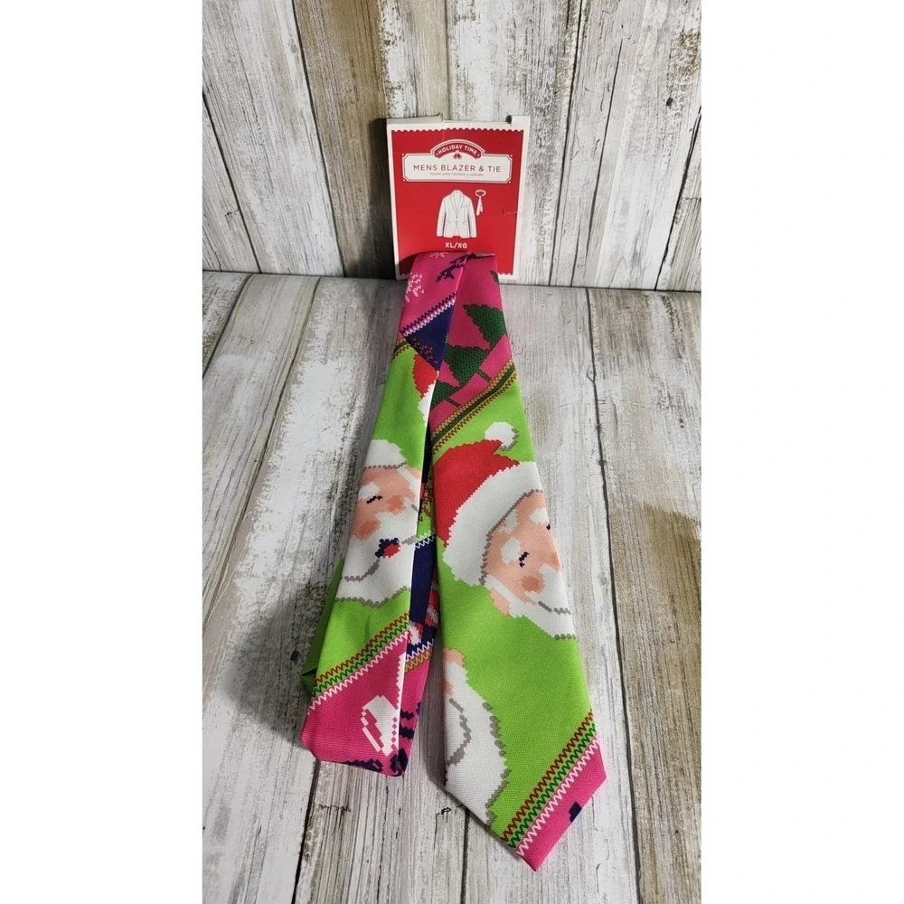 Holiday Time Mens Novelty Santa Tie Set XL 2XL